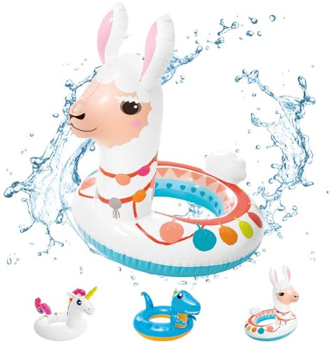POPOYU Schwimmreifen Kinder 3-6 Jahre,Schwimmreifen Alpaka Kinder,Schwimmtiere für Den Pool,Aufblasbare Schwimmtiere Alpaka,Pool Tiere Aufblasbar Spielzeug für Schwimmbad-Party,Strand Partyzubehör