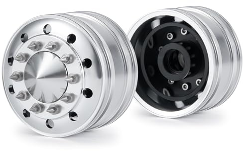 AXspeed Metall Vorderrad Felgen Radnaben für Tamiya 1/14 Anhänger Traktor Klettern RC Truck Upgrade, 2 Stück/Set (Ball Bearing Hub)