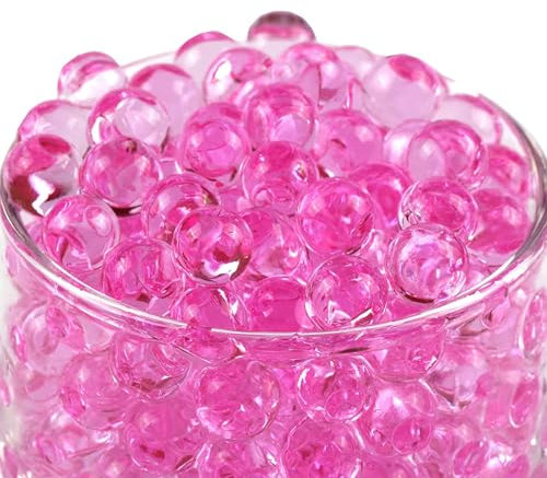 ZOWOKI Water Beads for Vases 6,000 Plus - 50 g Water Gel Jelly Balls Vase Filler - Beads for Floating Candles Making, Wedding Party, Decorative Home Accessories Plants and Craft (50g Pink)