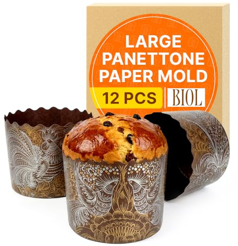 12 oz Easter Bread Paper Molds for Baking 12 Pack - Easter Bread Paper Mold Design - Kulich Paska Panettone Paper Mold