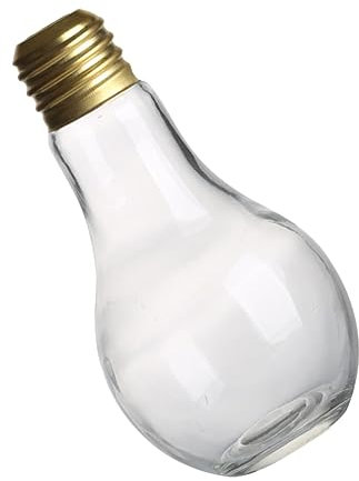 RORPOIR Bottiglia Di Vetro a Lampadina 500 Ml Tappo a Tenuta e Cannuccia Riutilizzabile, Bicchiere Creativo Trasparente Per Bevande e Decorazioni, Base Piatta Stabile Per Feste e Uso Domestico