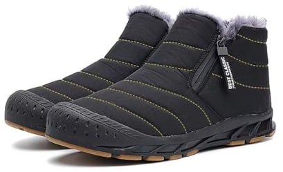 Jakcuz Women Snow Boots Waterproof: Warm Winter Boots - Ankle Fur Lined Booties - Insulated Winter Shoes Black Size 10