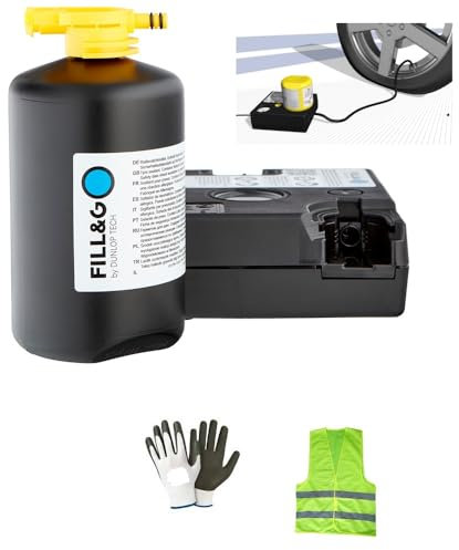 KIT Anti CREVAISON avec Liquide KIT DE GONFLAGE ET DE RÉPARATION Automatique avec Pompe À AIR ÉLECTRIQUE ET Liquide D'ÉTANCHÉITÉ 450 ML pour Voitures, VUS, Vans, Motos
