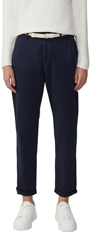 s.Oliver Chino med flätat bälte och garmentfärg, marinblå, 38