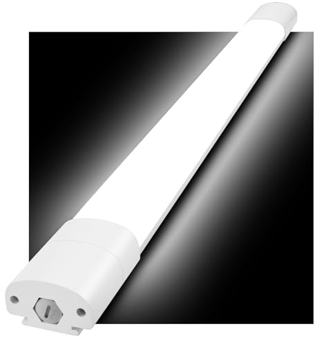 GOOSKI LED Feuchtraumleuchte 90cm, 30W 3300LM LED Wannenleuchte IP65 Wasserdicht 4000K Neutralweiß Deckenleuchte, Ultraschlanke Kellerleuchte Werkstattlampe für Garage, Büro, Küche und Unterbau