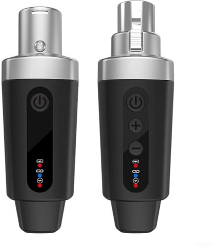 EasyByMall Convertisseur XLR sans fil pour microphone 2 4G émetteur et récepteur pour une liberté audio améliorée (1 en 1)