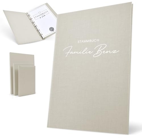 Hochzeitideal Stammbuch der Familie Nr. 311 inkl. Personalisierung (Creme, klassisch)