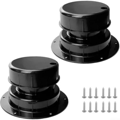 Simplified Maintenance Solution with This Dual Pack of Robust Plastic Duct Vents, Perfectly Fitting Commonly Used Trailer Plumbing Systems (black)