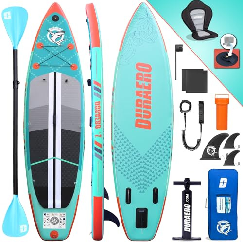 SUP Board Set Stand Up Paddling Board Aufblasbar, inkl. Kajak Sitz, Dopple Paddel und komplette Zubehöre, 330x76x15cm, Tragkraft bis 150kg