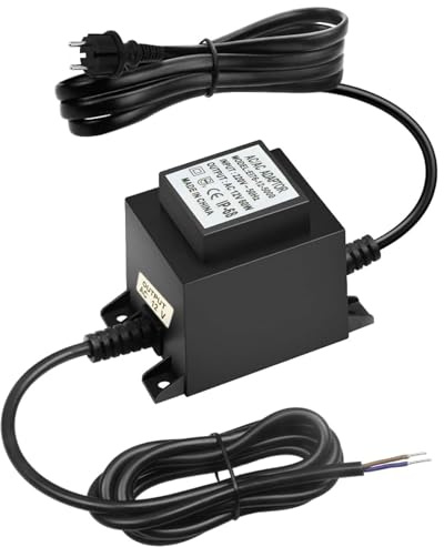 Transformador LED 12V AC/AC 60W, fuente de alimentación exterior IP68, transformador 220V 12V con enchufe, fuente de alimentación LED de 12V para iluminación LED y bombas de estanque