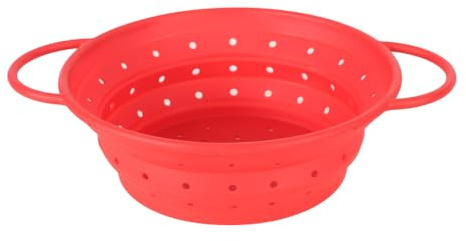 DONGKER Collapsible Colander Strainer,Foldable Silicone Draining Basket Fast Draining with Carrying Handle for Kitchen Fruits Vegetables
