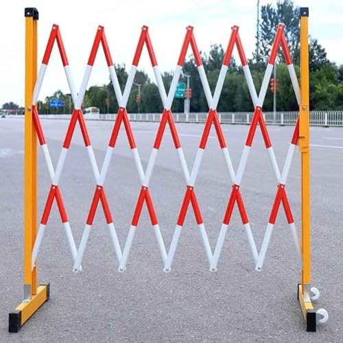 Adjustable Portable Retractable Barrier Gate - Expandable Pet Fence & Mobile Traffic Control - 1.2m x 4m Safety Guardrail for Driveways, Pets & Traffic Management