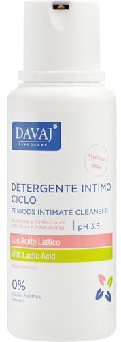 DAVAJ Sanfter Intimreiniger für den monatlichen Zyklus, pH-ausgewogen mit Milchsäure, 250 ml