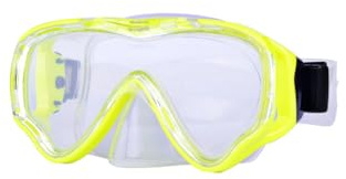 Gkaopi Maschera Subacquea Bambini Maschera Snorkeling Bambino con Naso per Ragazzi Ragazze 180° HD Visuale Panoramico Occhialini da Sub Anti-Nebbia AImpermeabile Occhialini da Nuoto (Giallo)