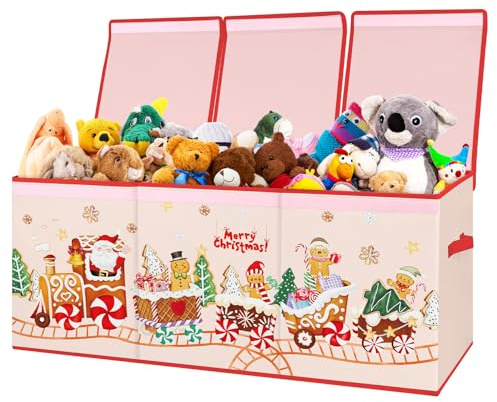 decalsweet Aufbewahrungsbox mit Deckel Kinder, Spielzeugkiste Lebkuchenmann | Extra Groß, Zusammenklappbare, Oxford, mit Griff, Wasserdichte Spielzeug Aufbewahrung, Kinderzimmer, 96×32×40 cm, Kleidung