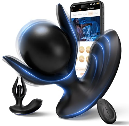 Prostate Massager Anal Sex Toys - Inflatable Butt Plug with Adjustable Inflation for Men, Anal Vibrator with 8 Vibrating Modes, Silicone Anal Plug Men's Sex Toys with App & Remote Control