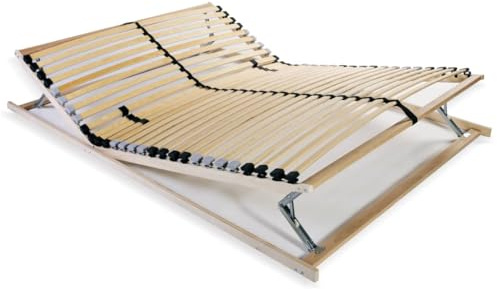 Woonisher Somier con Cabecero Y Pies Ajustables 140x200 Cm, 28 Listones Y 7 Zonas De Confort, Base De Cama Sólida De Haya, Posiciones Personalizadas para Leer O Ver Televisión Cómodamente