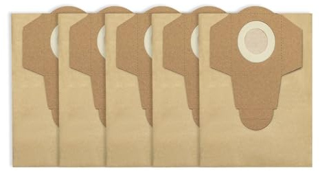 5pcs Wet Dry Vacuum Bags 20L， Compatible for Einhell BT-VC1250S TC-VC 18/20 Li S-Solo，Compatible for BT-VC 1250S/1250 Paper Dust Collection Bags