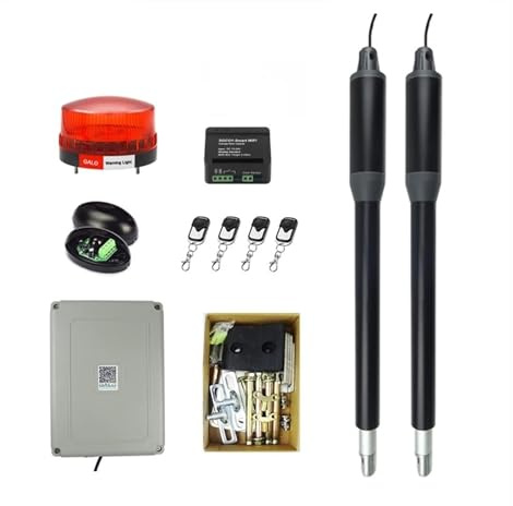 Motore per cancello scorrevole, Apricancello a battente a doppio braccio elettrico automatico forte fino a 660 libbre Kit for porte carrabili hardware for vialetto(KIT E)