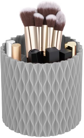 HOTUT 360° Rotating Makeup Organiser Brush Holder,5 Slot Rotating Brush Holder,Brush Holder Organizer,for eyeliners, lip pencils, mascara storage, for Vanity, Desktop, Bathroom,Stationery Storage