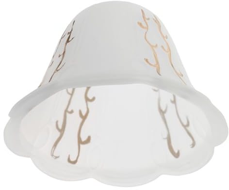 Healifty European Style Lace Edge Glass Lampshade for Pendant Light, Replacement Ceiling Lamp Cover, Glass Shade for Hanging Lamp Fixture in Home Lighting