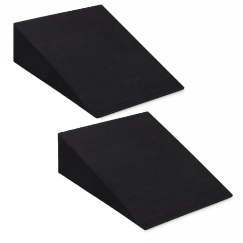 Lot de 2 étireurs de mollet avec 4 bandes de fitness, squat Wedge - Pour squats, genoux, jambes - Blocs de yoga - Repose-pieds pour étirer les muscles, les fascias - Cale de mobilisation pour squats