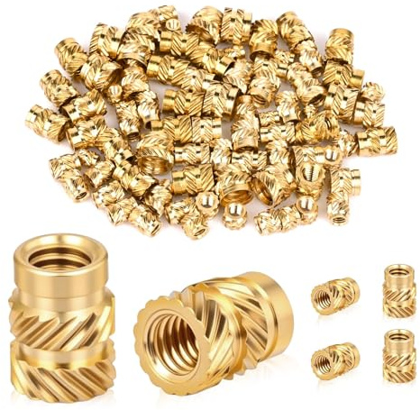 Dreamhigh 200 Stück Einschraubmutter, M4 Gewindeeinsatz 3D Druck, Brass Einschmelzgewinde, Einfach zu Bedienen, für 3D-Druck, Kunststoff-Autoteile, Leiterplattenmontage und elektronische produkte