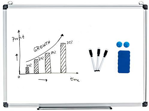 COSTWAY Whiteboard Magnettafel Schreibttafel Pinnwand Wandtafel Board Memoboard mit Alurahmen viele Größen wählbar(60x40cm)