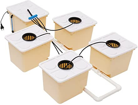 SHZICMY Mini invernadero como juego de cultivo, 5 unidades de 11 L, invernadero de interior, caja de cultivo con sistema de autorriego para pequeñas plantas o plántulas