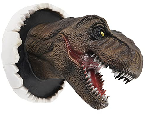 SYFUNLV 3D Dinosaurier Wandskulptur, 22 * 14 * 16cm | Lebensechte Wand Platzen Büste, Hängende Prop, Wandbehang Ornament, Dekoration