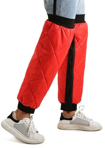 Reyox Unisex Radsport Beinlinge, Wasserdicht Winddicht Beinstulpen, Winter Thermo Beinwärmer Rot Länge 70cm
