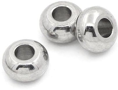 STOBOK Edelstahl Perlen 100 Stück 5mm Rund Glatte Oberfläche Silber für Schmuckherstellung und Bastelarbeiten