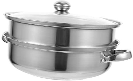ANSNOW Olla de Cocina Vaporera de Verduras Juego de Vaporera de Metal Olla Al Vapor Vaporera de Bolas de Masa Cesta de Vaporera de Metal Utensilios de Cocina de Acero Inoxidable Vaporera Multifuncio