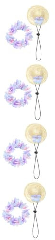 BESPORTBLE 8stücke Teiliges Für Haustiere Sommer Strohhut Und Blumenkranz Für Hunde Und Katzen Stylische Kostümaccessoires Für Strandpartys Bequem Und Schützend