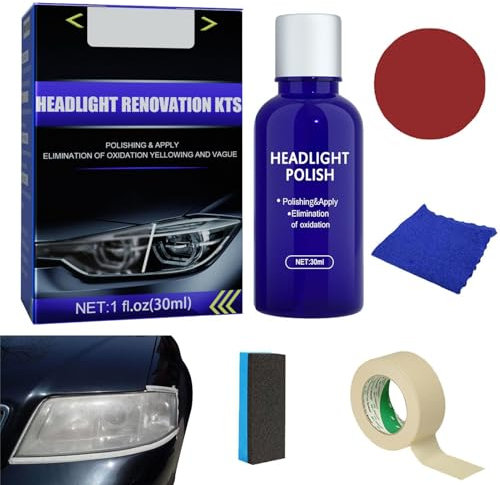 ETUCYNGrestauration Des Phares, Nettoyant Pour Phares, Nettoyant Pour Phare Voiture, Car Kit De Restauration De Phare De Voiture, Liquide De Polissage De Phare De Voiture, Ne Prend Que 2 Minutes