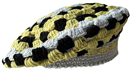 Greabuy Baskenmütze für Damen, französische Baskenmütze, Wintermütze, Herbstmütze, kariert, Baskenmütze, Strickmütze, Zeitungsjungenhut, Malermütze, lässig, Damen, Newsboyhüte, Mädchen, modische