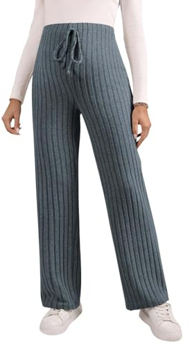 SYDUZAX Pantalon Maternité Femme Pantalon Larges Femme Grande Taille Pantalon évasé Femme Taille Réglable Décontracté Grossesse Femme Pantalons Maternité Femme pour L'entraînement Salon L'athlétisme