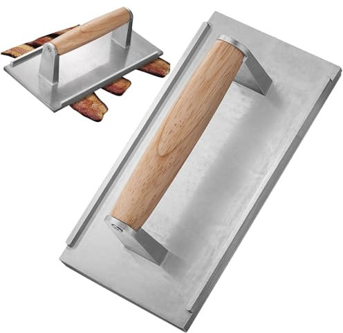 Setauoo Gusseisen Fleischbeschwerer, Schwere Grillpresse, Burger Grillgewicht Mit Holzgriff, Fleischpressen Aus Gusseisen, Burgerpresse, Grillgewicht
