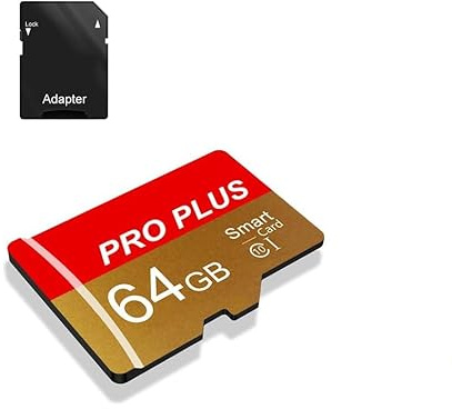 TF Card 64GB with Adapter, High Speed Memory Card, UHS-I C10 A1 Memory TF Card for Tablet/Mobile Phone/Camera/Car Audio/Game Console (64, GB)