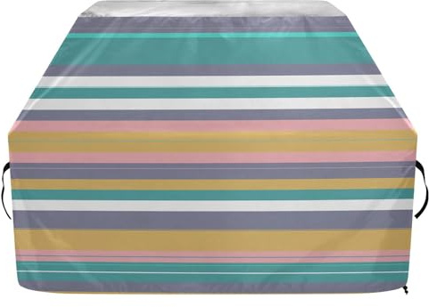 JUMBEAR Grillabdeckung, bunte Streifen, passend für Weber, Brinkmann, Char-Broil – robuste große Grillabdeckungen, UV- und wasserdicht, reißfest (165 x 63,5 x 114 cm)