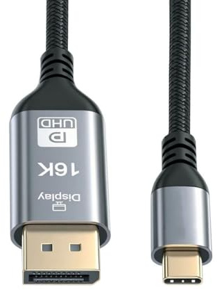 Câble USB 5.0 Type C USB-C 16K 8K USB 4 vers DisplayPort DP mâle HDTV pour écran d'ordinateur portable 2,0 m