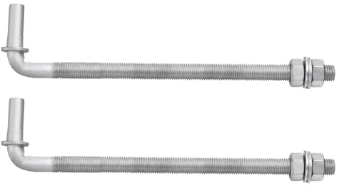 sourcing map Paquete de 2 bisagras de puerta de perno en J, bisagras de puerta de granja de acero galvanizado de 12 pulgadas, valla de enlace de cadena de perno en J con pin macho de 5/8 pulgadas para