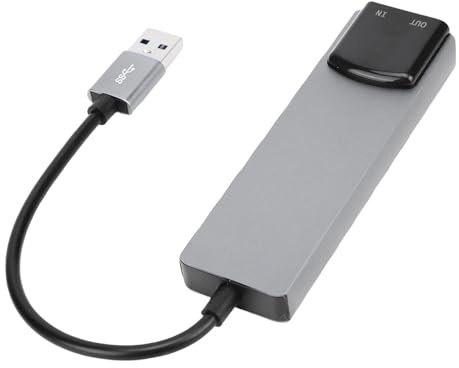 Sxhlseller Tarjeta de Sonido USB 7.1 Adaptador de USB 7.1 Tarjeta de Sonido Externa para PC Portátil con Salida Digital SPDIF Carcasa de Aleación de Aluminio