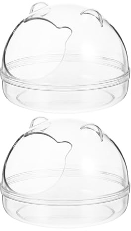 ASAKKURA Bagno Trasparente per Criceti 2 Pezzi, Contenitori Igienici per Piccoli Animali Domestici, Accessori Staccabili per Gabbie di Cincillà e Roditori, Toilette per Criceti Adatta