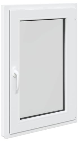Källarfönster RISOR vit 60 x 80 cm PVC och glas, modern källarfönsterdesign, hållbar PVC-glaskonstruktion, energieffektiv, värmeisolering, ljudisolering, roterande funktion