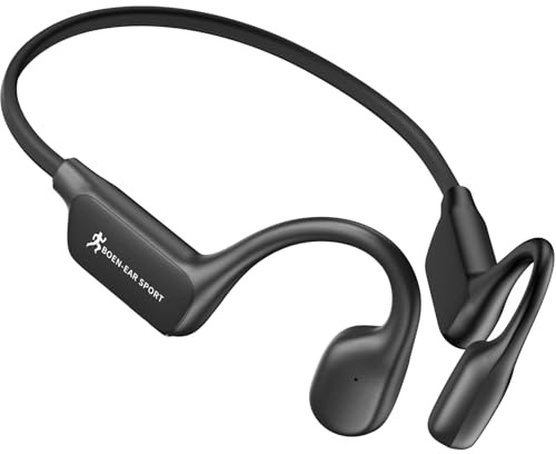 Jutaruoo Bone Conduction Headphones, Open Ear Wireless Bluetooth Headphones with Mic, IPX6 Waterproof Sports Headphones for Running, Cycling & Outdoor Work, 15H Playtime (Black)