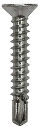 Gardinia 3.9mm x 25mm Upvc Flat Fixing Screws Silver Zinc Bag 20