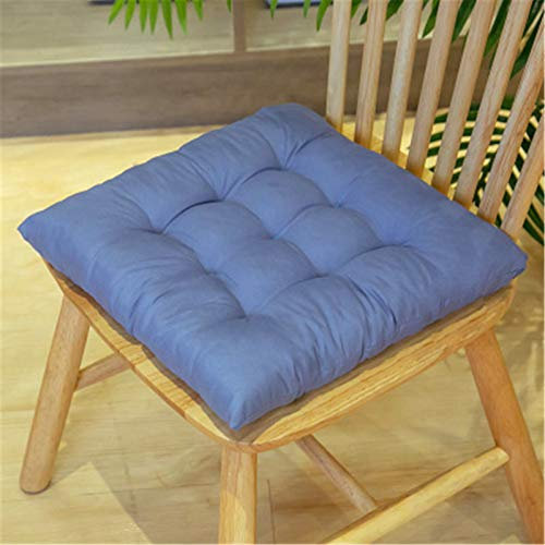 SWECOMZE 2er Set Sitzkissen, Sitzkissen für Gartenstuhl, Kissen Sitzauflage Stuhlauflage für Indoor und Outdoor 40x40 cm (Grau Blau,Quadrat)