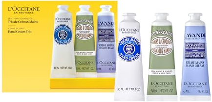 L’Occitane Hand Cream Classics 3-Piece Gift Set, Moisturizing Skincare Trio, Nourishing Creams for Dry Hands, Nails, and Cuticles, Travel-Sized, Vegan