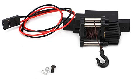 KIMISS RC Auto Automatische Seilwinde, für 1/16 WPL C34 C34K C34KM, Schwarz Rc Winde Metall Automatische Winde Upgrade Teile Sories